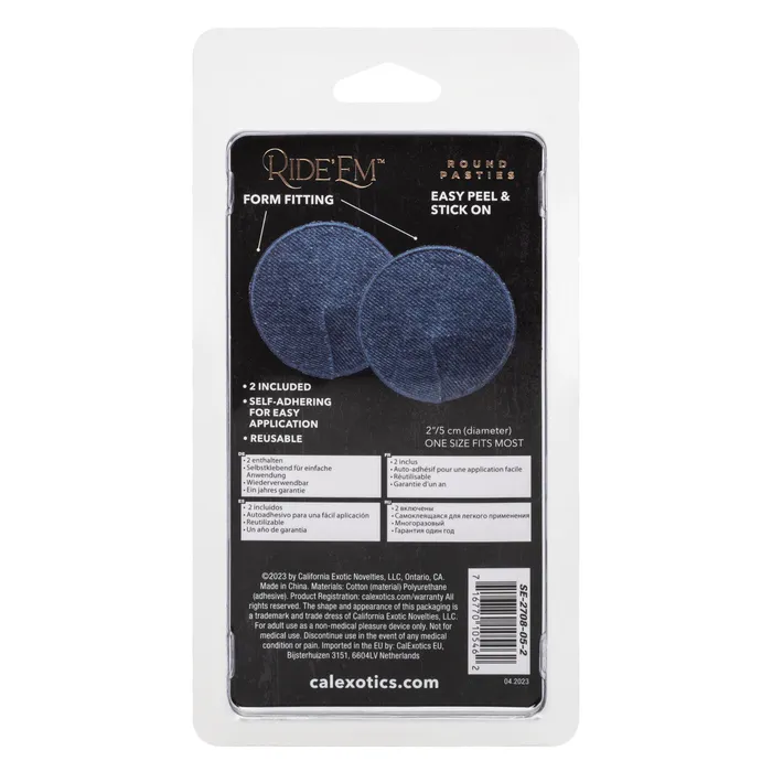 Vibrators CalExotics Ride Em Premium Denim Collection Round Pasties