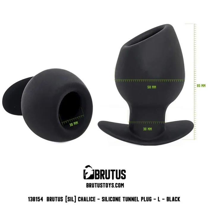 Brutus Chalice Silicone Tunnel Butt Plug Large Black BRUTUS Anal