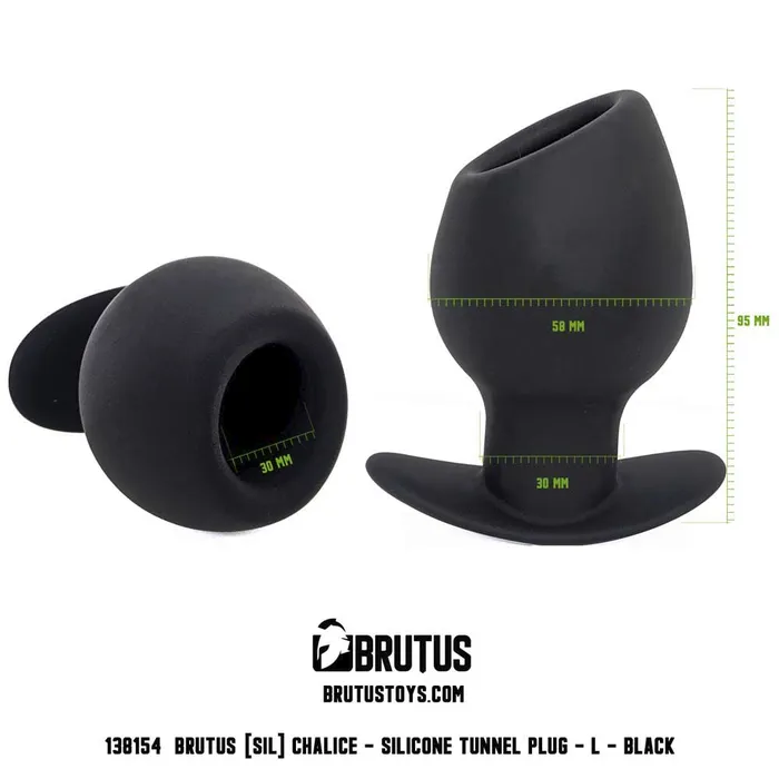 Brutus Chalice Silicone Tunnel Butt Plug Large Black BRUTUS Anal