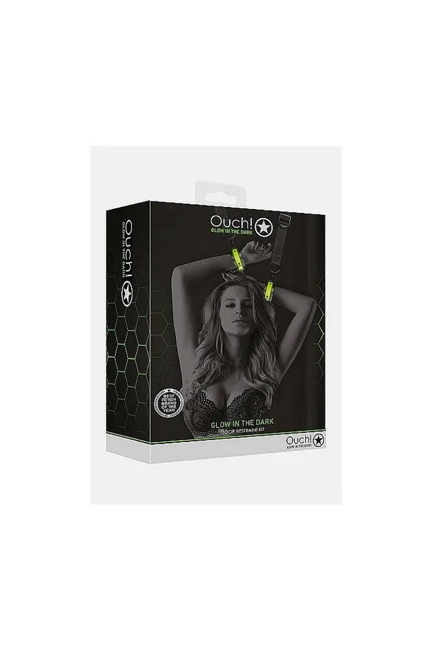 Dildos Shots Toys Ouch by Shots Toys Glow Door Restraint Kit Glow in the Dark