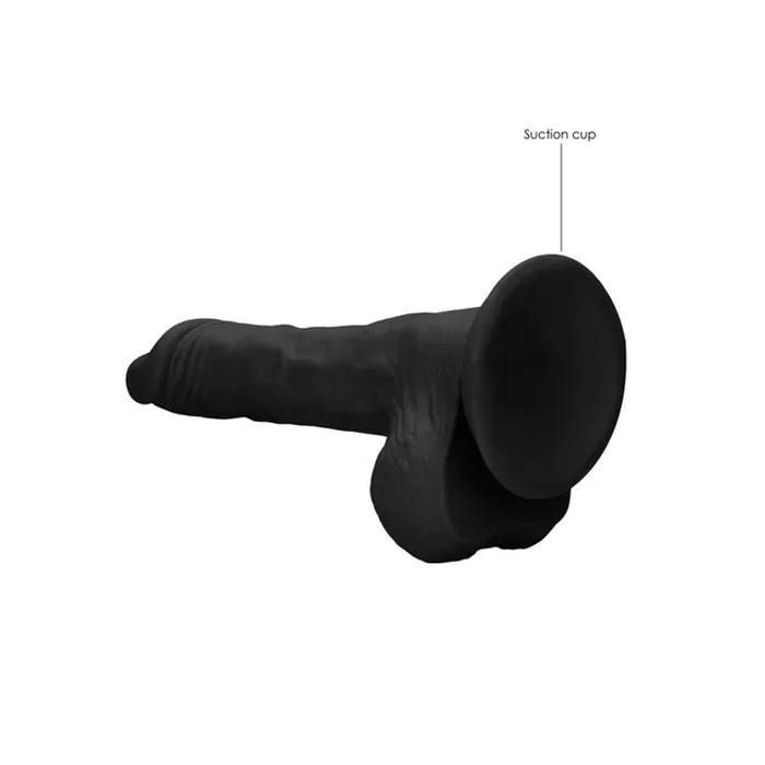 Shots Toys Shots Real Rock Skin Dong With Balls 8 Inch Black Dildos