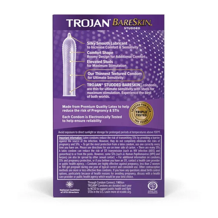 Trojan Vibrators Trojan Studded Bareskin Condoms