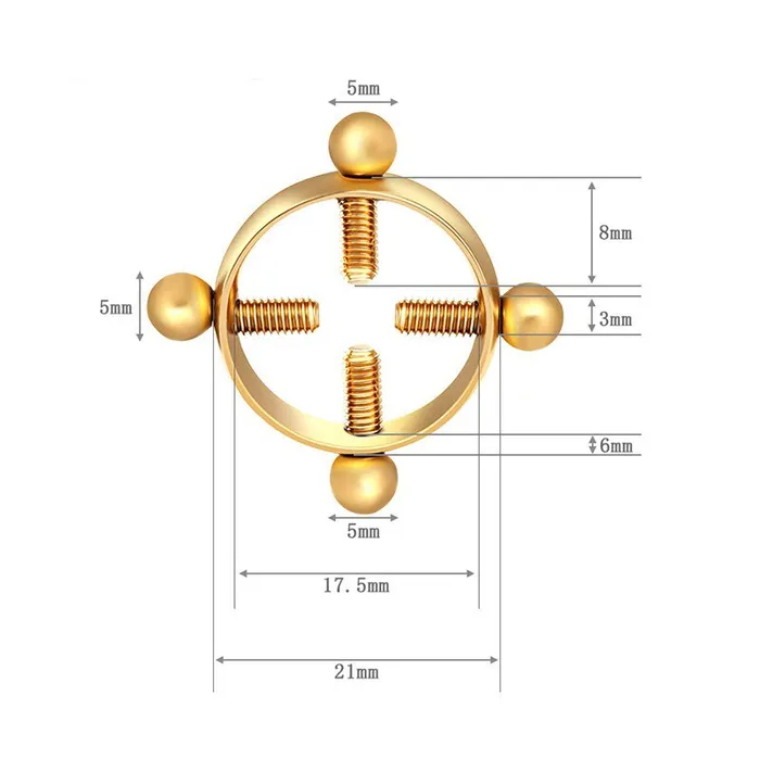 LAZADASEXTOYS Vibrators 1 paire 2 pices en acier inoxydable rond Non Piercing mamelon anneau bouclier corps Piercing bijoux mamelon pinces adulte jeu pour les femmes